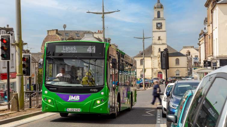 Transport interchange arriving in Lanark