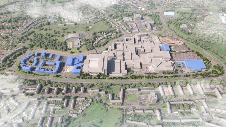 This is an artists impression of how the new town centre in East Kilbride could look
