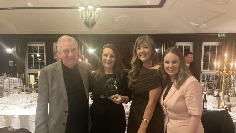 Clydesdale Sports Awards - John Allan, Head Teacher Angela Gibson, Sammy Butler (Support Assistant and Sports Volunteer), Lynn Williamson (far right)