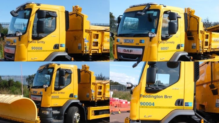 Four of SLC's named gritters in a montage.